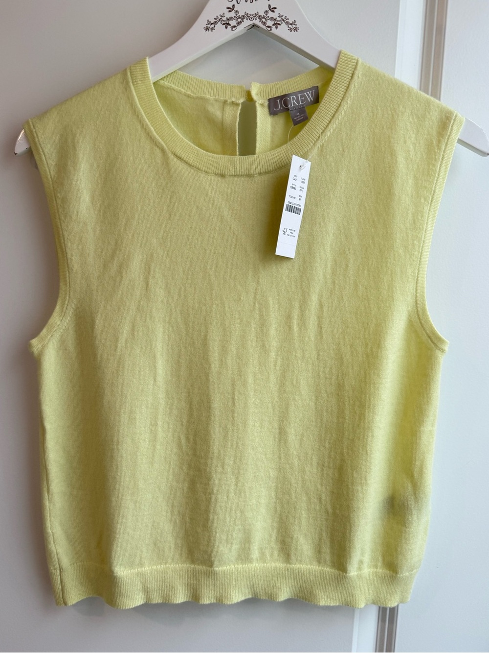 NWT J. Crew Featherweight Cashmere Sweater Shell Tank Quiet Luxury Preppy Medium